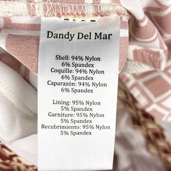 Dandy Del Mar Swim Trunks Shorts Mens XL Red Beige Check Nylon Preppy Surf Beach - Picture 9 of 10